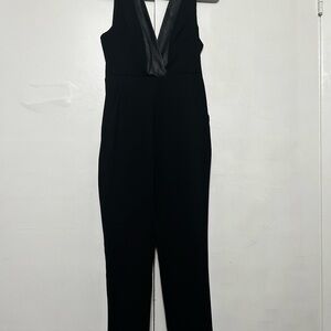 BCBGeneration Elegant Black V-Neck Jumpsuit
